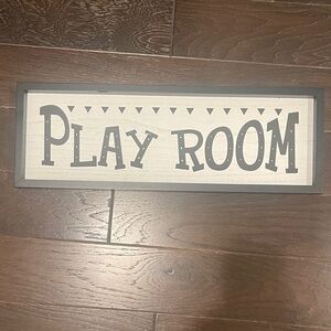 Hobby Lobby Play Room Sign - Black and Cream